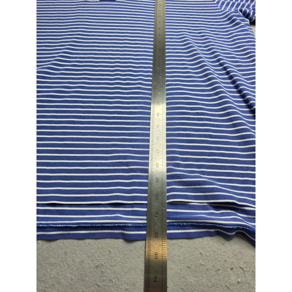 Polo Ralph Lauren Polo Shirt Mens 4XL Big Blue White Striped High Low Hem Golf